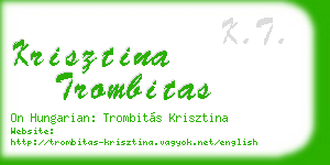 krisztina trombitas business card